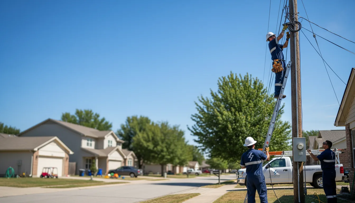 Residential electrician providing installation services in Dahlen, ND